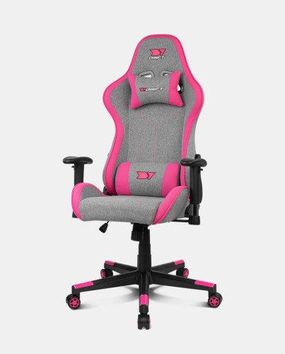 Drift DR90 Pro — Cadeira Gaming Acolchoada Cinza e Rosa Drift DR90 Pro — Cadeira Gaming Acolchoada Cinza e Rosa